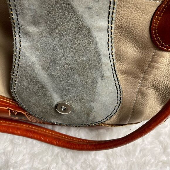 Beauty from Ashes leather shoulder bag made in SirLanka khaki & Tan tool prints - Picture 14 of 14